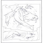 Animals coloring pages - Dophins 2