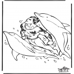 Animals coloring pages - Dophins 3