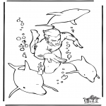Animals coloring pages - Dophins 4