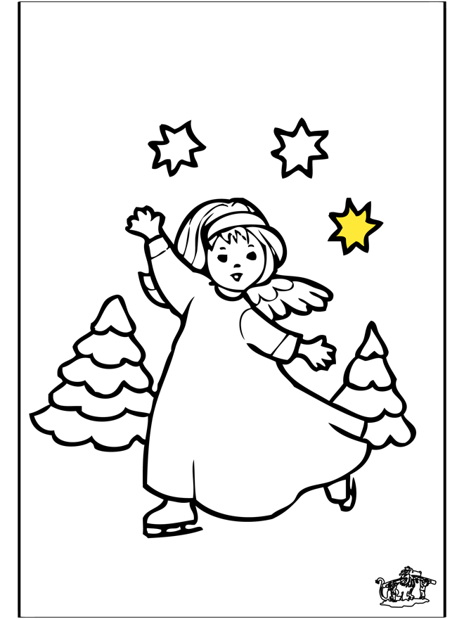 Drawing Angel - Coloring pages Christmas