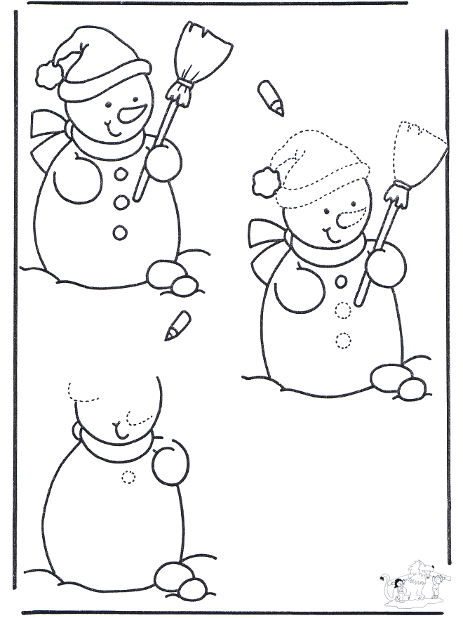 Drawing snowman - Snow