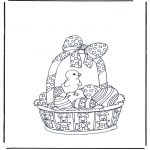 Theme coloring pages - Easter basket