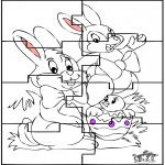 Theme coloring pages - Easter bunny puzzle 2