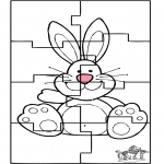 Theme coloring pages - Easter bunny puzzle 3