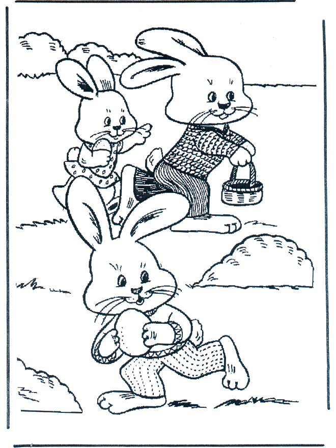 Easter bunny with basket - Crafts Eastern
