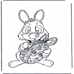 Theme coloring pages - Easter bunny with egg