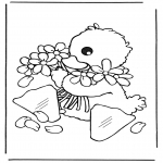 Theme coloring pages - Easter chick 1