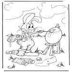 Theme coloring pages - Easterbunny 1