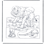 Animals coloring pages - Elephant 1