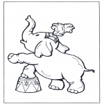 Animals coloring pages - Elephant in circus