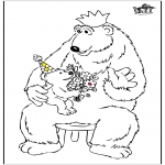 Theme coloring pages - Father's day bear