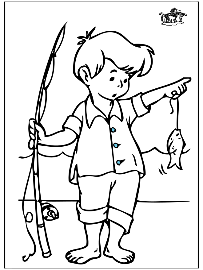 Man Fishing Coloring Pages Boy Fishing Coloring Page