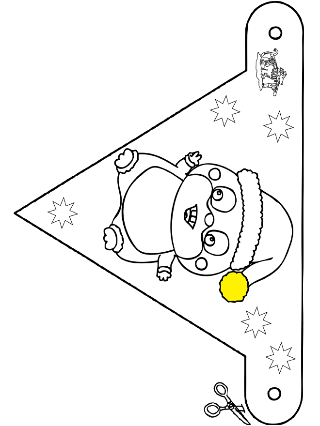 Flag Christmas hamster - Cut-Out