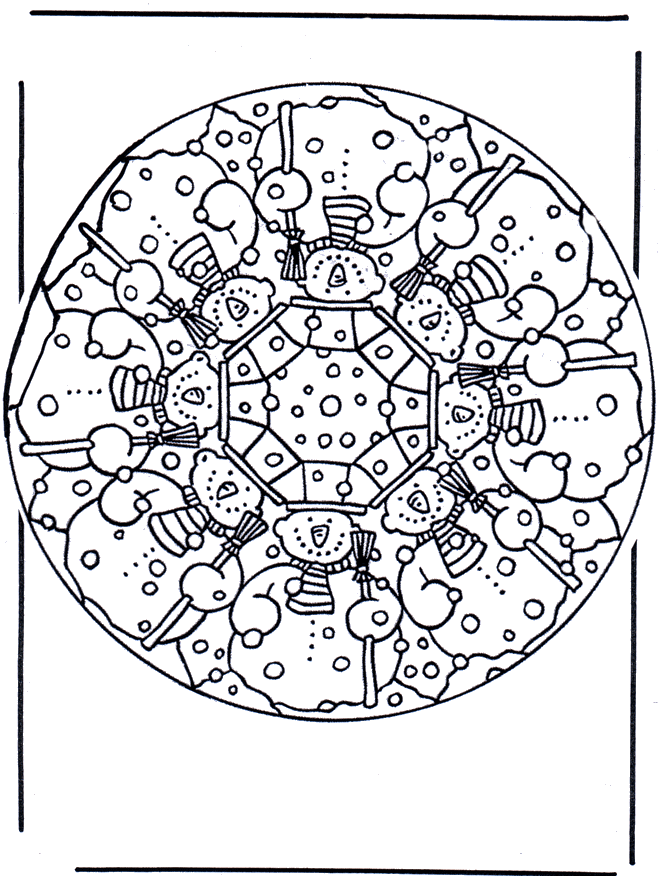 Free coloring page snowman - Snow