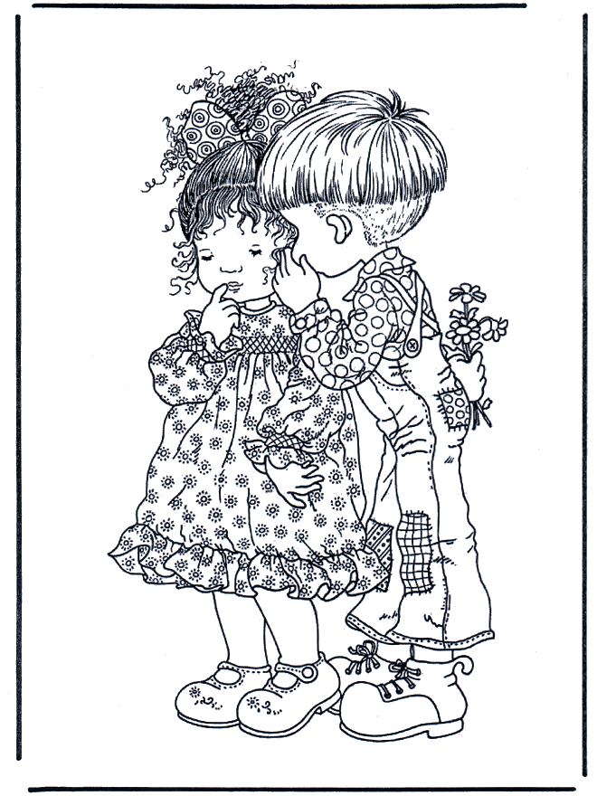 Free coloring pages boy and girl - Saray Kay
