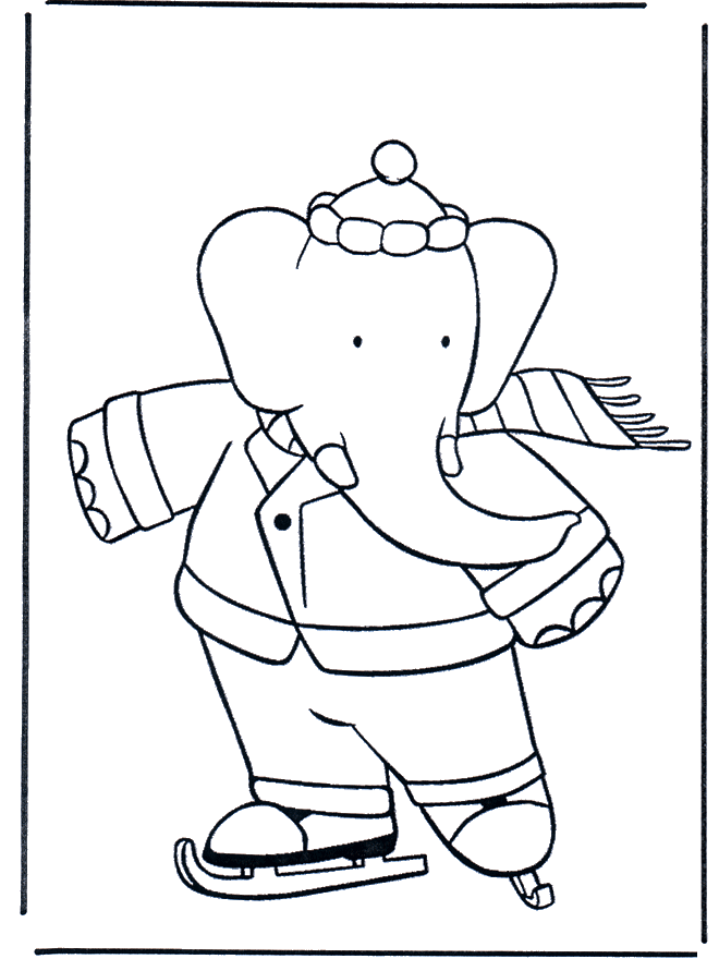 Free coloring pages figure skating - Babar coloring pages