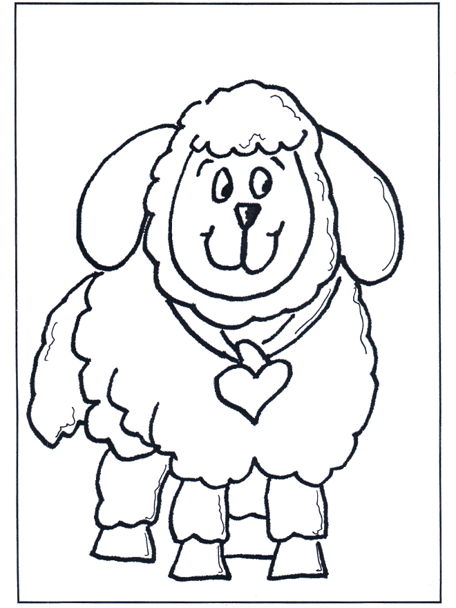 Free coloring pages little sheep - pets and animals on the farm