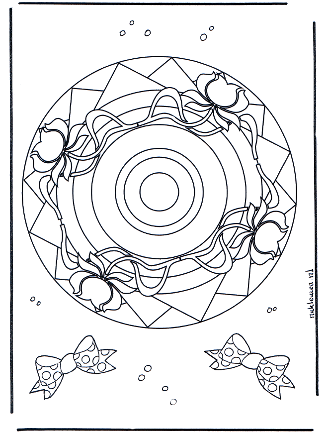 Free coloring pages mandala roses - Flower mandalas