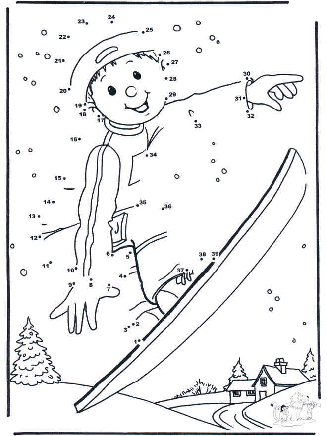 Free coloring pages Snowboarding - Snowboarding