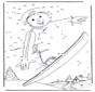 Free coloring pages Snowboarding