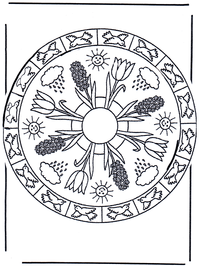 Free coloring pages spring 1 - Spring