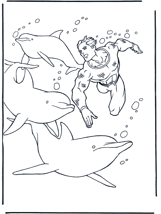 Free coloring pictures dolphins - Water Animals