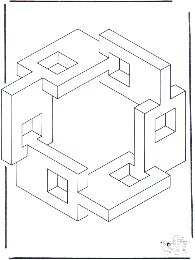 Geometric shapes 5 - Art coloring pages