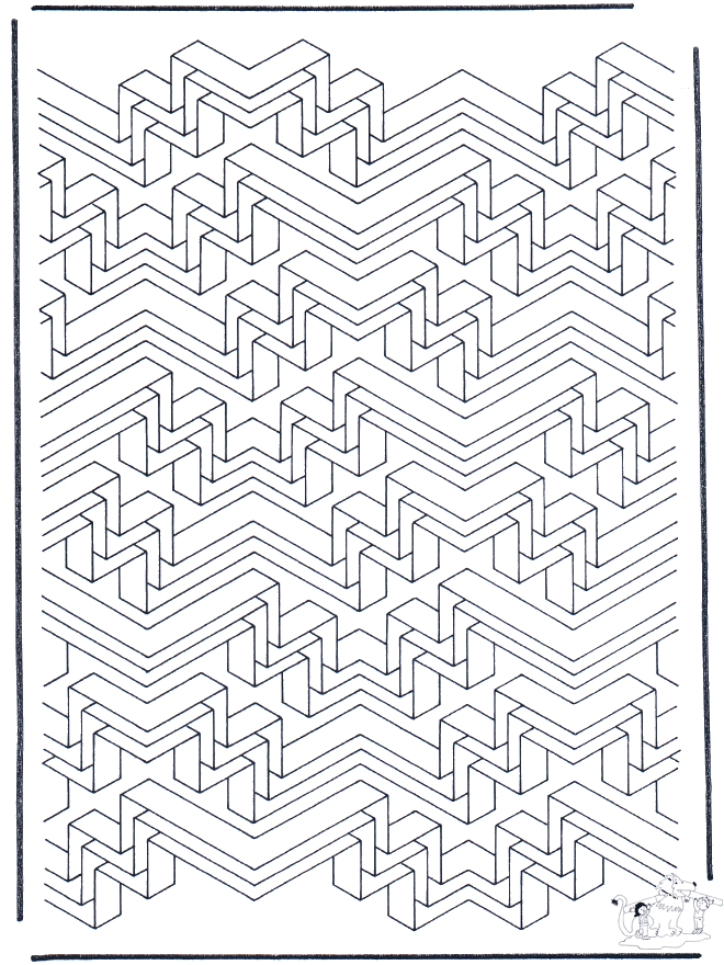 Geometric shapes 6 - Art coloring pages