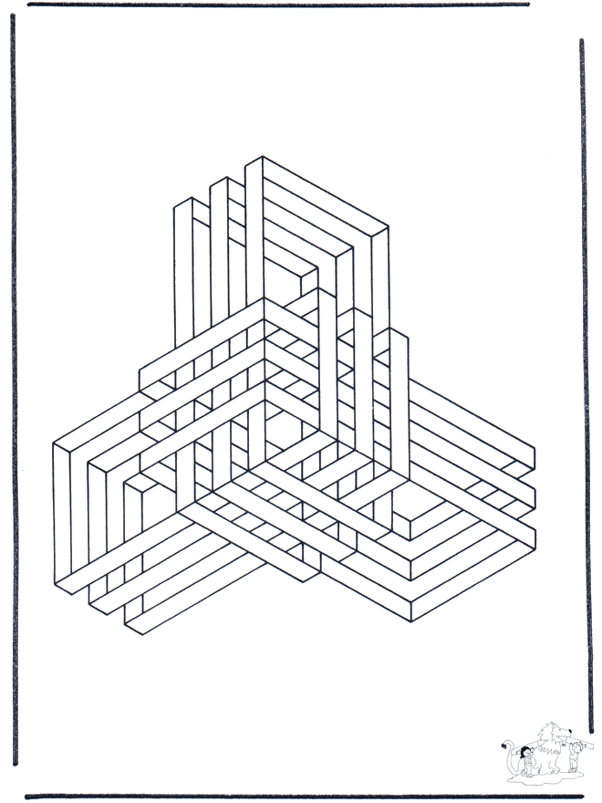 Geometric shapes 9 - Art coloring pages