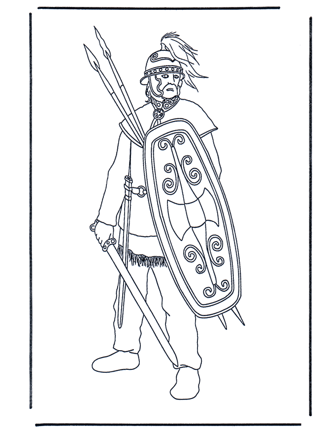 Celt iberian infantry warrior coloring pages for kids