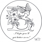 Theme coloring pages - Get well 3