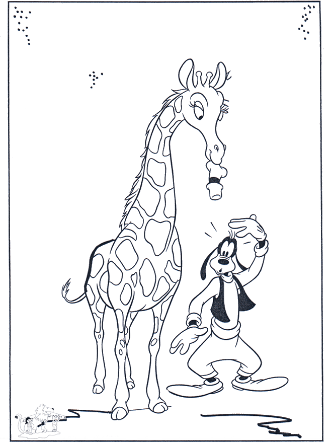 Giraffe and Goofy - Disney