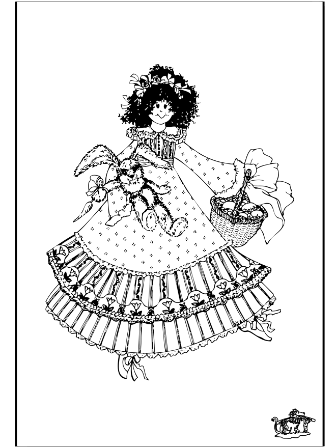 Girl 1 - Children coloring page