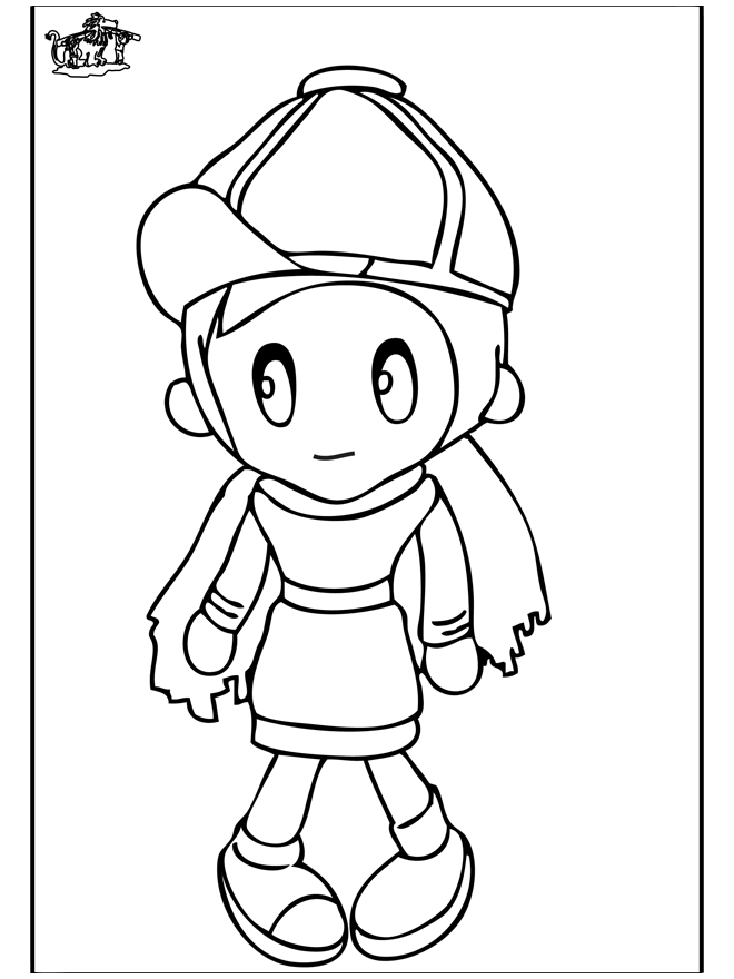 Girl 4 - Children coloring page