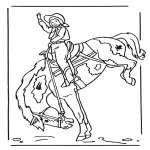 Animals coloring pages - Girl on horse 2