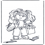 Kids coloring pages - Girl with mobile