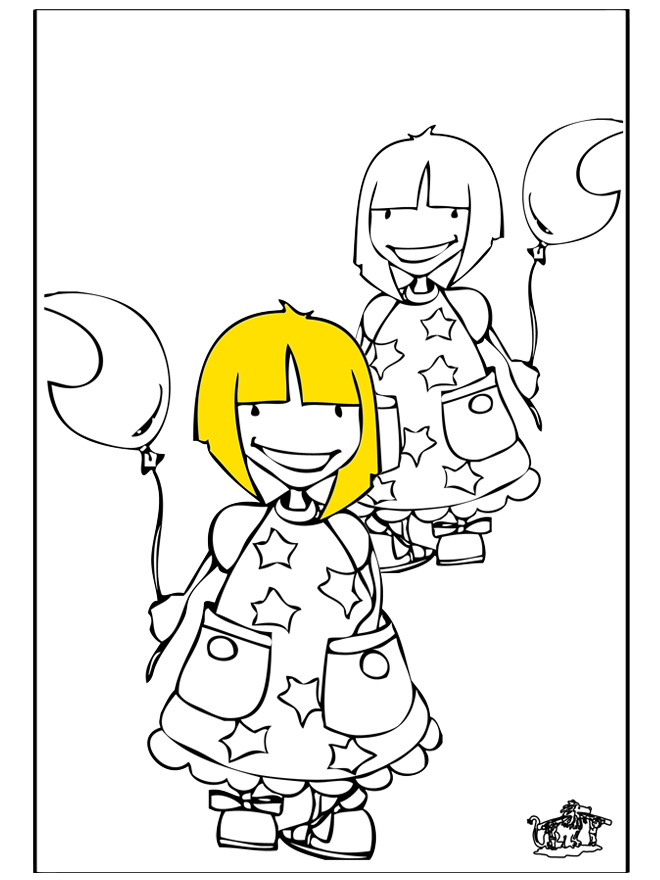 Girls 1 - Children coloring page
