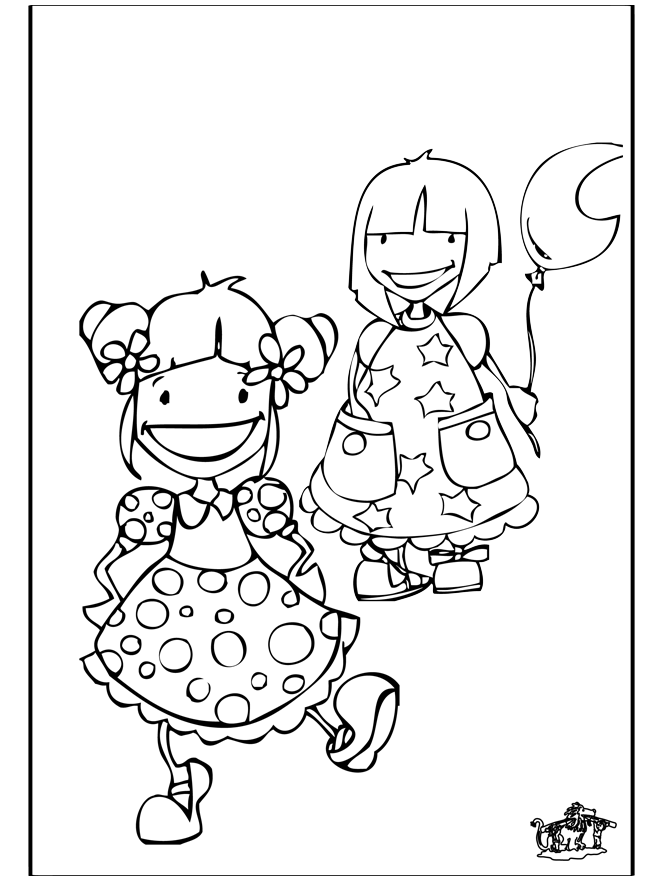 Girls 2 - Children coloring page