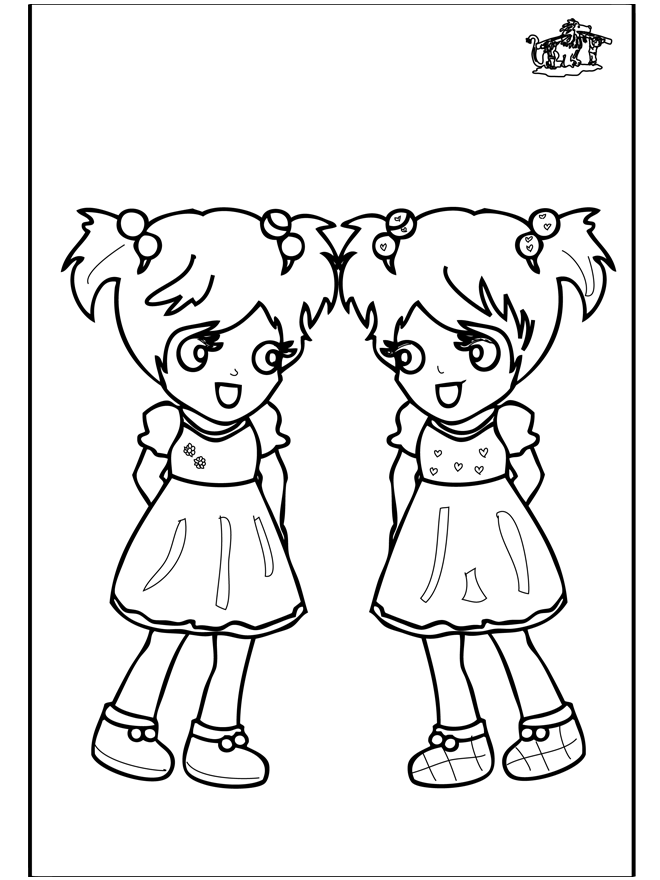 Girls 3 - Children coloring page