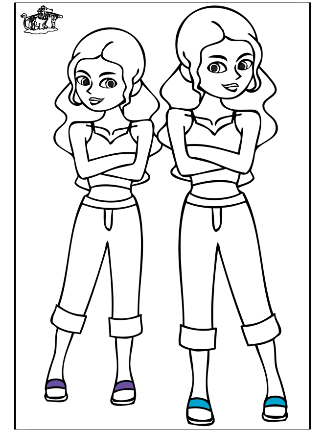 Girls 4 - Children coloring page