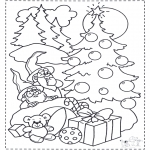 Christmas coloring pages - Gnooms and x-mastree