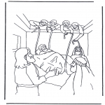 Bible coloring pages - Haealing of the paralysed man 1