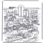 Bible coloring pages - Haealing of the paralysed man 2