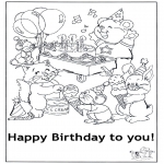 Theme coloring pages - Happy Birthday 6