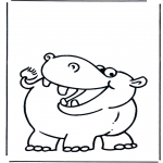 Animals coloring pages - Hippo 2