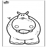 Animals coloring pages - Hippo 3