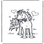 Animals coloring pages - Horse in love