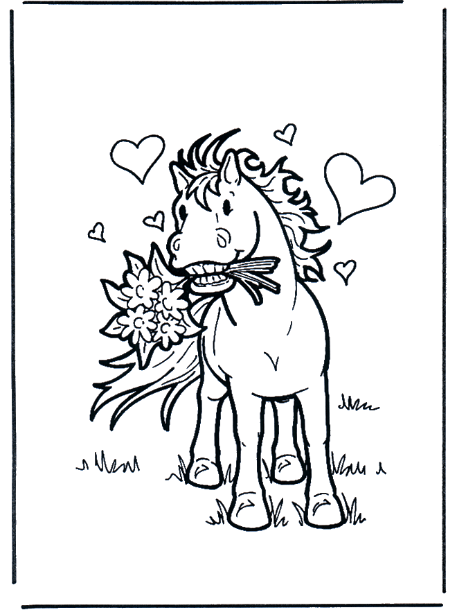 Horse with flowers - Horses