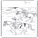 Animals coloring pages - Horseriding 2