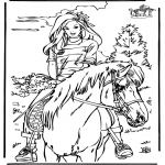 Animals coloring pages - Horseriding 4